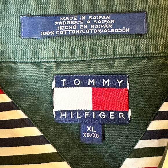 Vintage Tommy Hilfiger Shirt Mens XL‎ Striped Long Sleeve Button Down w/Pocket - Picture 6 of 9